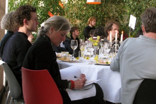 Taking notes at Jurgen Bey's table