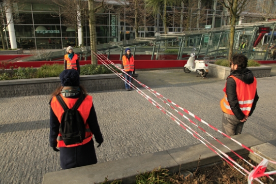 MA Fine Art students on site